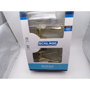 Schlage Bed & Bath Privacy Accent Lever Set Polished Brass Handle New
